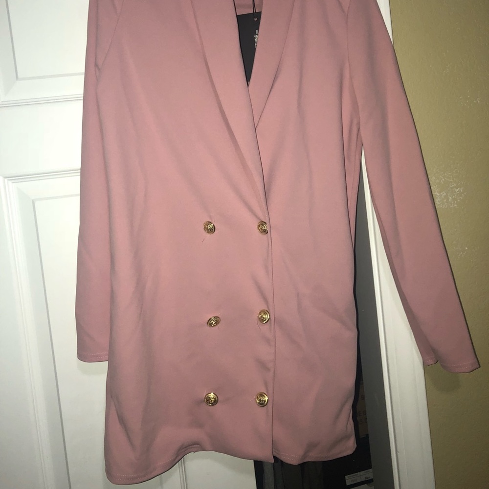 Pink blazer dress